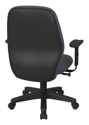 OSP Home Furnishings Mid Back Executive Office Chair Synchro Tilt Lumbar Support Ergonomic Padded Arms Blue 3121-R105