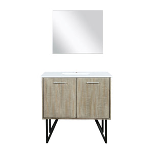 English Elm Rustic Acacia Bath Vanity 36 in w/ Cultured Marble Top, Soft-Close Doors, Mirror & Spacious Storage B2731S01511