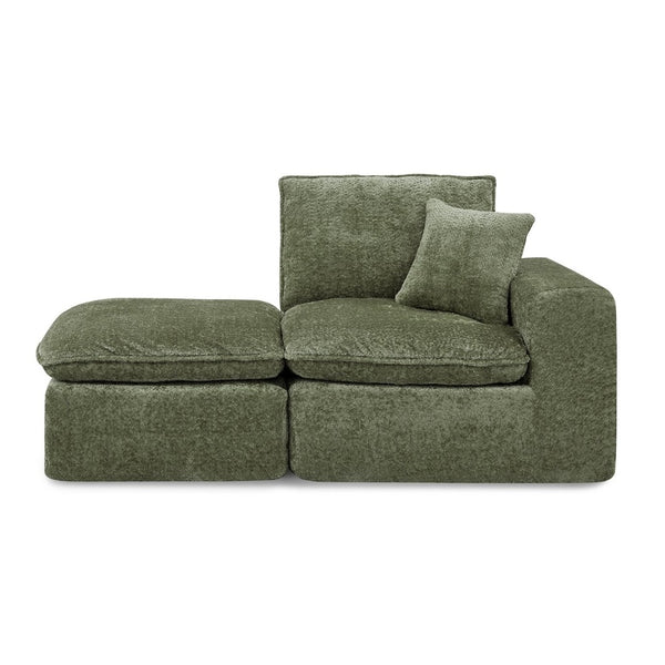 English Elm 107'' Boucle L-shaped Sectional with Reversible Chaise Deep Foam Seat Living Room Green W1413S00168