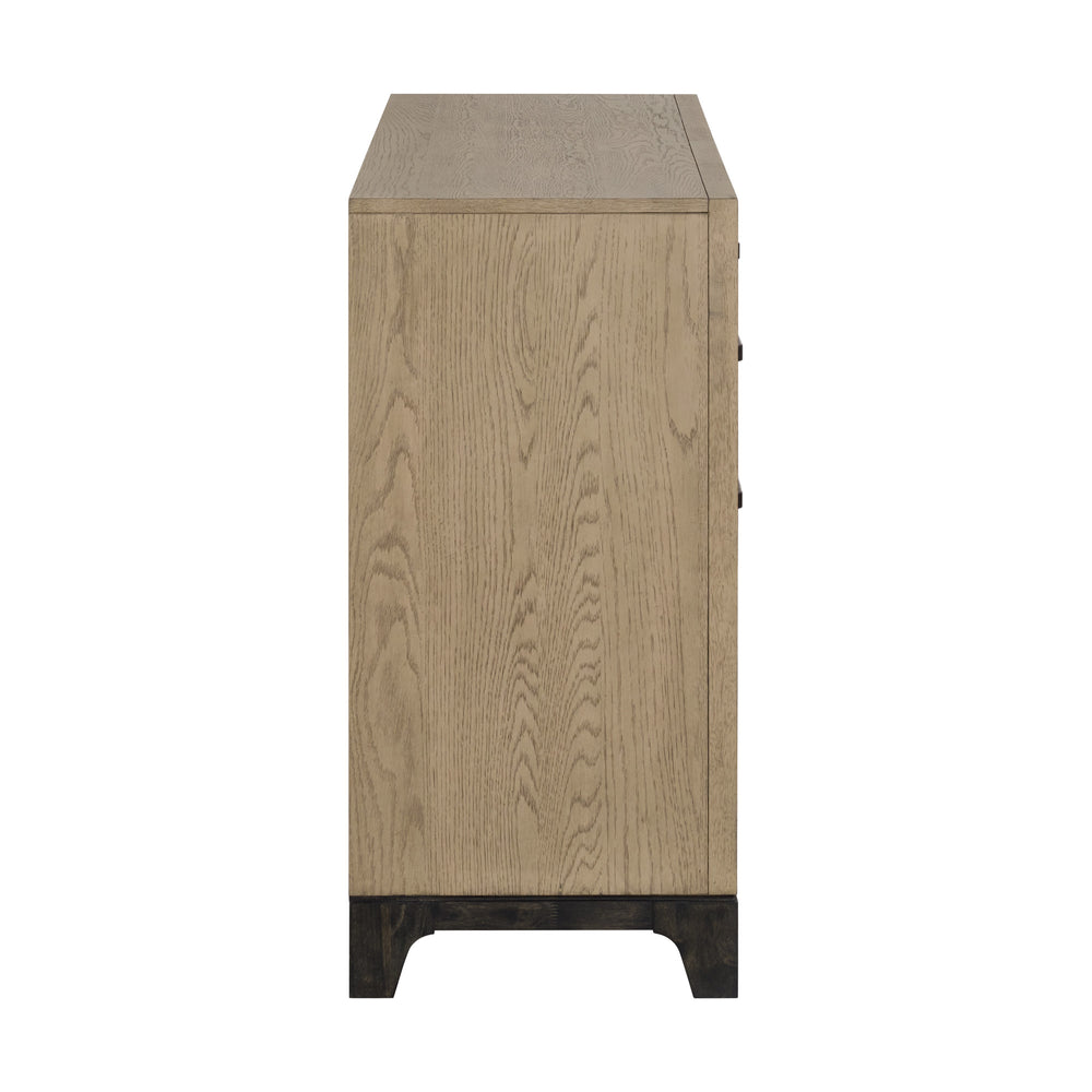 English Elm Wallace & Bay - Caramel 8-Drawer Dresser in Caramel & Cocoa Brown Wood — Felt-Lined Jewelry Tray, Elegant Storage Solution B361P406170