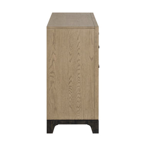 English Elm Wallace & Bay - Caramel 8-Drawer Dresser in Caramel & Cocoa Brown Wood — Felt-Lined Jewelry Tray, Elegant Storage Solution B361P406170