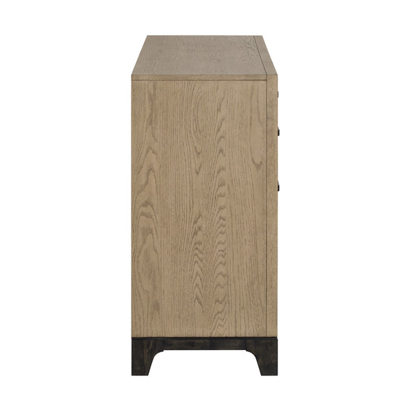 English Elm Wallace & Bay - Caramel 8-Drawer Dresser in Caramel & Cocoa Brown Wood — Felt-Lined Jewelry Tray, Elegant Storage Solution B361P406170