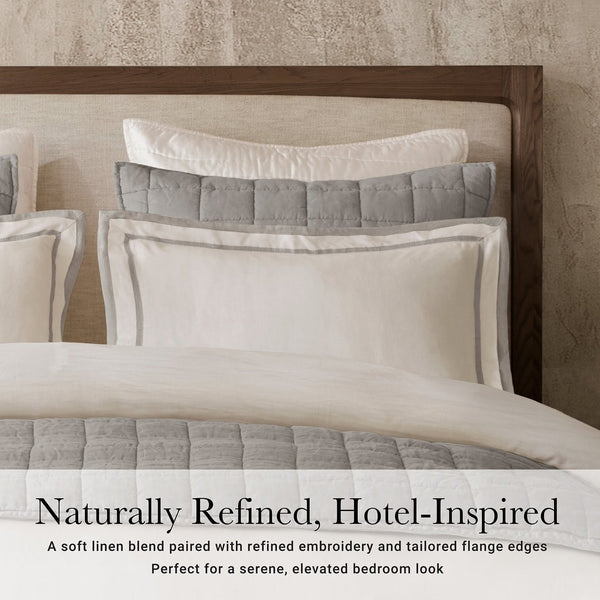 English Elm 3-Piece Queen Coverlet Set Matelassé Elegance with Two Shams — Soft Polyester-Rayon Texture, Durable Comfort Grey+White 5.27 L x 14.37 W x 12.6 H B035P381310