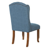 OSP Home Furnishings Jessica Tufted Wing Dining Chair Navy