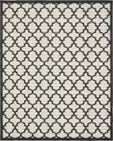 Unique Loom Outdoor Trellis Tulsa Machine Made Geometric Rug Black, Ivory 8' 0" x 10' 0"