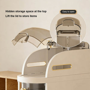 English Elm Bathroom Rolling Storage Cabinet Five Open Tiers Slim Fit for Tight Spaces W3101P417717