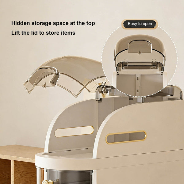 English Elm Bathroom Rolling Storage Cabinet Five Open Tiers Slim Fit for Tight Spaces W3101P417717