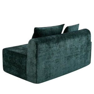 English Elm 138.6" Curved Modular Sectional Sofa Low Profile High Density Foam Living Room Lounge Dark Green N767P366006D