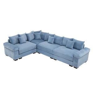 English Elm Oversized Modular Sectional Couch For Ultimate Comfort, Ergonomic Design, 13 Pillows, Easy Assembly, Blue W714S01358-GIGA