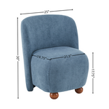 Christopher Knight Home® - Noble House - - Ultra-Soft Modern Low-Back Armless Accent Chair With Skin-Friendly Upholstery And Exquisite Round Pine Wood Feet, For Small Living Spaces, Living Room, Bedroom, Balcony, Office, Reading Nook, Blue