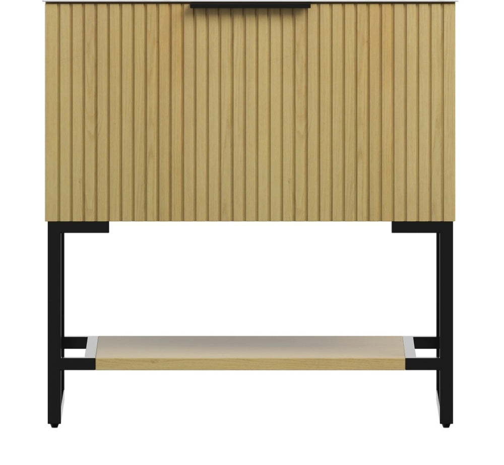 English Elm 30" Muri Oak Woodgrain Plywood Vanity Base Cabinet with Soft Close Doors W2615P338073