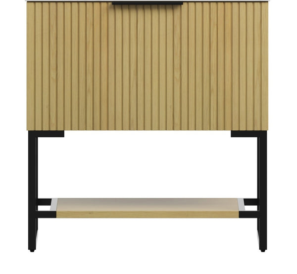 English Elm 30" Muri Oak Woodgrain Plywood Vanity Base Cabinet with Soft Close Doors W2615P338073