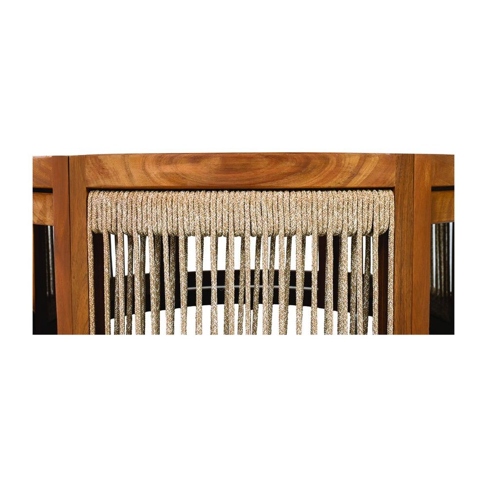 English Elm Christopher Knight Home® - 27.95" Acacia Wood Outdoor Coffee Table Teak — Handwoven Rope, Slatted Boho Design, Weather-Resistant N767P300153A