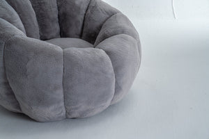 English Elm Adult Floral Petal Faux Fur Bean Bag Chair Sculptural Foam Seating for Any Room W2012P399197