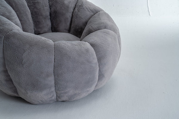 English Elm Adult Floral Petal Faux Fur Bean Bag Chair Sculptural Foam Seating for Any Room W2012P399197