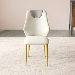 English Elm Set Of 2 Elegant Dining Chairs With Ergonomic Design, Pu Leather Seats, Gold-Plated Legs & Comfort W509P375684-GIGA