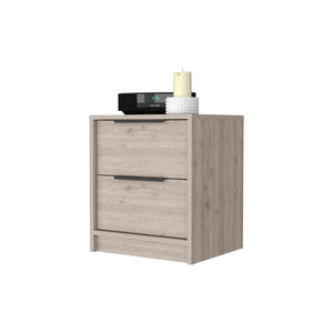 English Elm Washington Two Drawer Nightstand with Open Shelf Modern Two Tone Bedroom Storage B128P148838