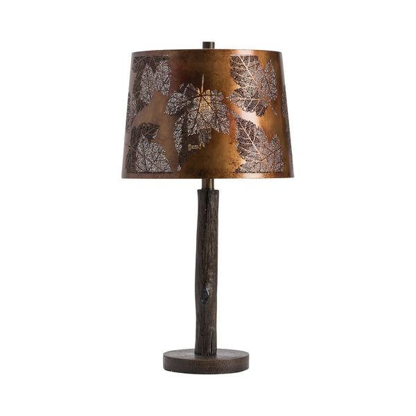 Crestview Collection 27.25"H Rustic Resin Table Lamp 2pk With Textured Tree Branch Base & Embossed Metal Shade   Cvavp1287