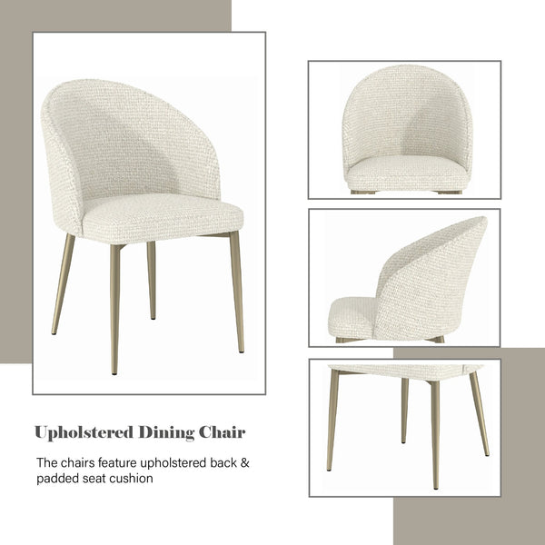 English Elm Cora White Fabric Side Chair Set of 2 — Upholstered Armless Dining Chairs, 220lb Capacity, 16" Clearance B2726P297777