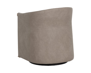 Sunpan LEONTINE Swivel Lounge Chair - Modern Comfort in Ivanhoe Mineral & Meg Taupe for Stylish Spaces 112696