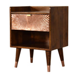 English Elm Solid Wood Manila Copper 1 Drawer Nightstand