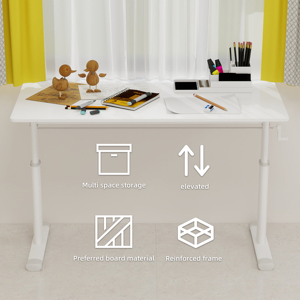 English Elm Adjustable Study Desk For Home & Office – Ergonomic Height-Adjustable Design, Compact & Stylish Workspace W1935P338371