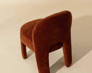 Sunpan Myrtle Dining Chair - Modern Plush Upholstered Comfort In Rich Textured Opera Nori Fabric Design Brown Fabric 111958