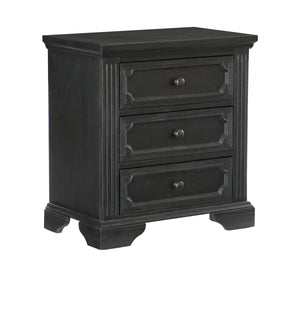 English Elm Traditional Bolingbrook 3-Drawer Nightstand with Framed Detail, Pine Veneer Finish, Knob Hardware Charcoal 31.25 L x 20.25 W x 32.25 H B011P233653