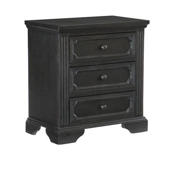 English Elm Traditional Bolingbrook 3-Drawer Nightstand with Framed Detail, Pine Veneer Finish, Knob Hardware Charcoal 31.25 L x 20.25 W x 32.25 H B011P233653