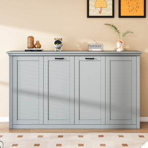 English Elm Twin Murphy Bed Cabinet Foldaway Gray — Space-Saving Twin Wall Bed with Integrated Legs, 1000lb Capacity GX002043AAE