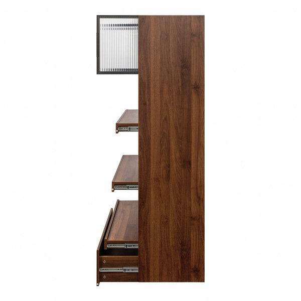 English Elm 70.87" Tall Kitchen Pantry Cabinet - Stylish Multi-Functional Food Hutch With Pull-Out Storage & Drawer W331S00198
