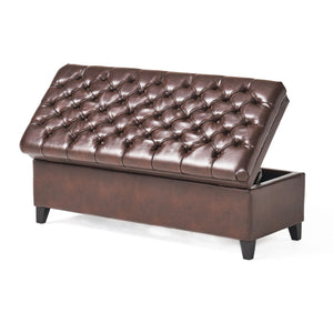 English Elm Christopher Knight Home® - Juliana Storage Ottoman - Elegant Tufted Faux Leather Bench With Hidden Storage For Your Home 57741.00BRN