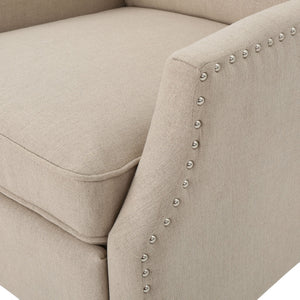 English Elm Christopher Knight Home® - Pushback Recliner Chair with Nailhead Trim and Wingback Design, Plush Fabric Comfort for Living Rooms Wheat 60760.00WHT