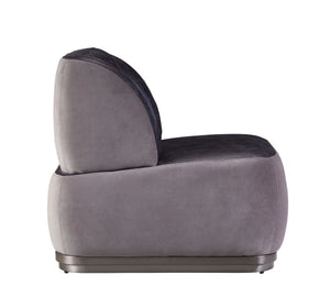 English Elm Antique Top Grain Leather Accent Chair with Vintage Patchwork Aluminum Frame, Slate Grey Elegance B062P209152
