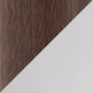 English Elm Chair Set of Two with Tapered Walnut Metal Legs and Off-white Upholstered Seats Walnut,White B202S02118