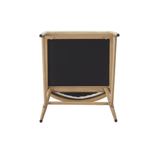English Elm Farmhouse Armless Dining Chairs Set of 2 Woven Rattan Back Iron Frame Cushioned N762P329084D
