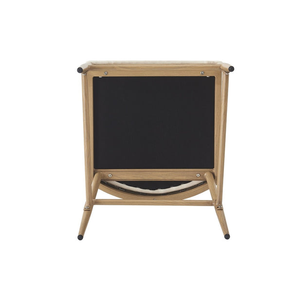 English Elm Farmhouse Armless Dining Chairs Set of 2 Woven Rattan Back Iron Frame Cushioned N762P329084D