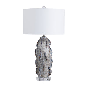 Crestview Collection 32.5"H Ceramic Table Lamp - Sculptural Artisan Design With Marbled Finish, Crystal Base & Shade   Cvap3263