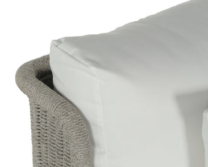 Sunpan Ibiza Armless Chair - Modern Outdoor Lounge with Durable Teak Frame & Eco-Friendly Grey Fabric Natural / Stinson White