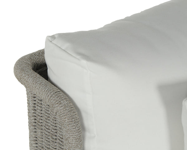 Sunpan Ibiza Armless Chair - Modern Outdoor Lounge with Durable Teak Frame & Eco-Friendly Grey Fabric Natural / Stinson White