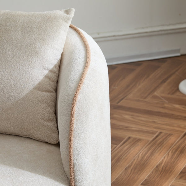 English Elm Christopher Knight Home® - Coral 82" Curved Sofa 3-Seater with Plush Cloud-Like Cushions, Sturdy Frame Supports 900 lbs, Elegant Beige N773P240634B_N773P240653B