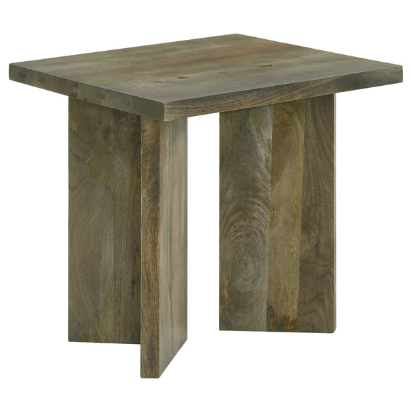 English Elm Donovan Rustic Mango Wood End Table - Square Accent Piece With Natural Finish For Modern Homes B062P299879