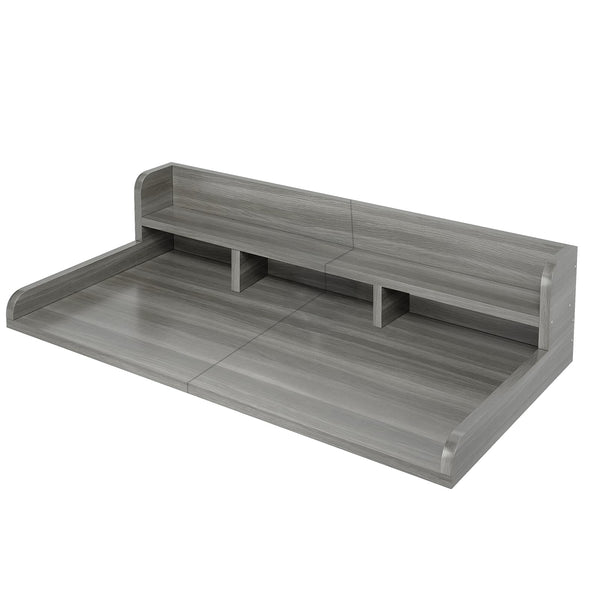 English Elm Washer Laundry Countertop 54" x 27.5" Double-Layer MDF Topper with Raised Edge & Non-Slip Pads Gray+White Matte W2641P309101