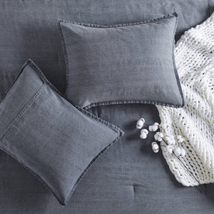 English Elm 3PCS Waffle Washed Comforter Set Full/Queen with Breathable 100% Cotton Face and Plush 270G Fill Blue 23 L x 21 W x 12 H B035P341112