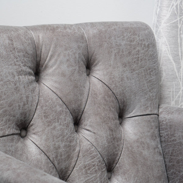 English Elm Christopher Knight Home® - HARRISON Tufted Club Chair with Diamond-Stitched Back, Nailhead Trim and Turned Birch Legs for Comfort and Style Slate 53444.00MFSLA