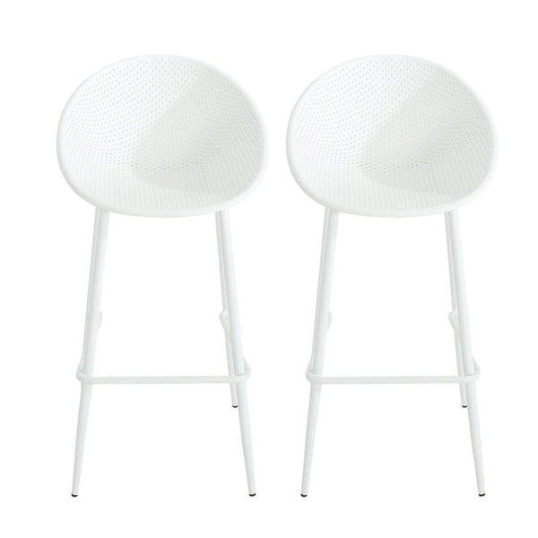 English Elm Gable Outdoor Barstools Set of 2 Iron Framed Resin Mesh Patio Counter Seating N775P176689W