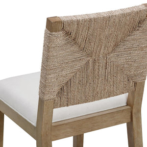English Elm Bohemian Woven Back Counter Stools Set of 2 with Solid Wood Frame for Kitchen Island B011P474546