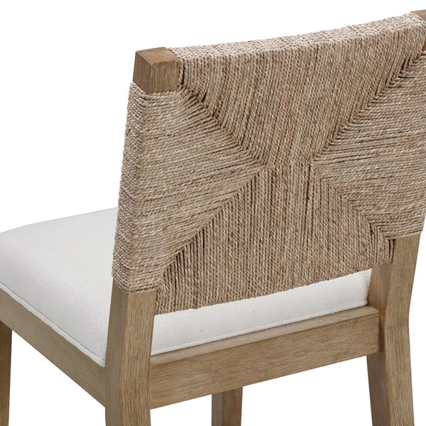 English Elm Bohemian Woven Back Counter Stools Set of 2 with Solid Wood Frame for Kitchen Island B011P474546