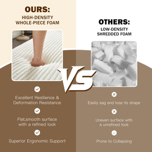 English Elm Modern Full Size Folding Sofa Bed with Plush Corduroy, 2 Pillows, 15" Foam Mattress, No Assembly Required Beige+White W1885P347080