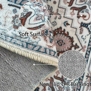 English Elm Area Rug 6X9 Vintage Bohemia - Non-Slip, Washable Floral Design For Elegant Living Spaces & Durability W2907P265143